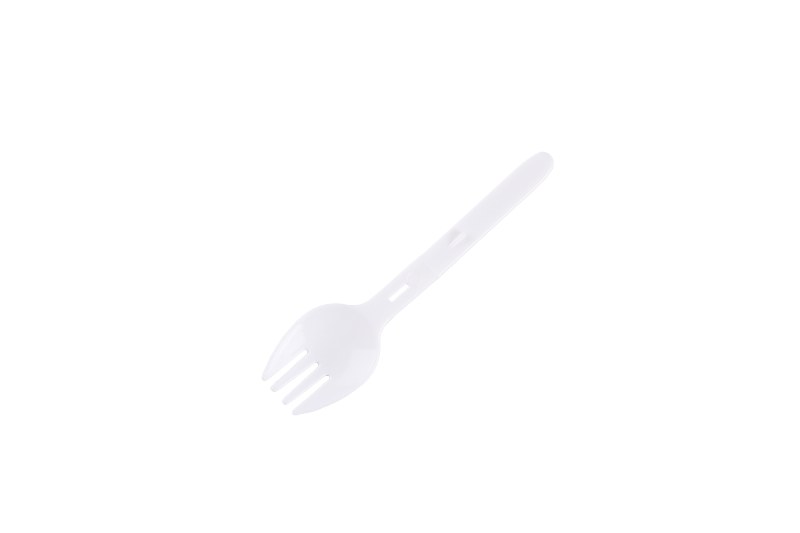 Spork rotund de unică folosință, de unică folosință, la pachet, pliabil, alb