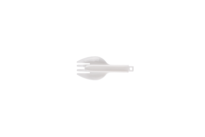 Spork rotund de unică folosință, de unică folosință, la pachet, pliabil, alb