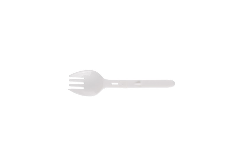 Spork rotund de unică folosință, de unică folosință, la pachet, pliabil, alb